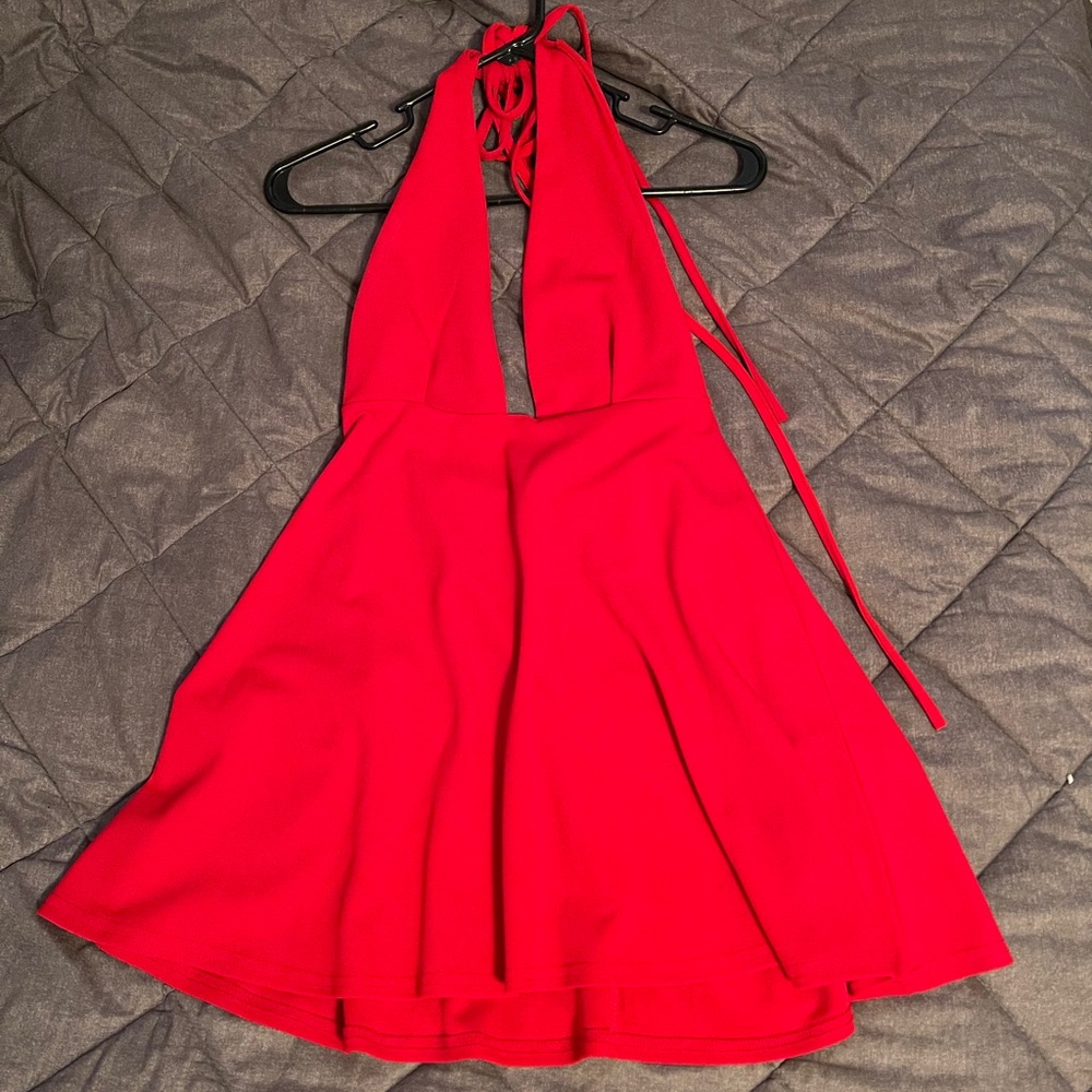 Low cut halter dress